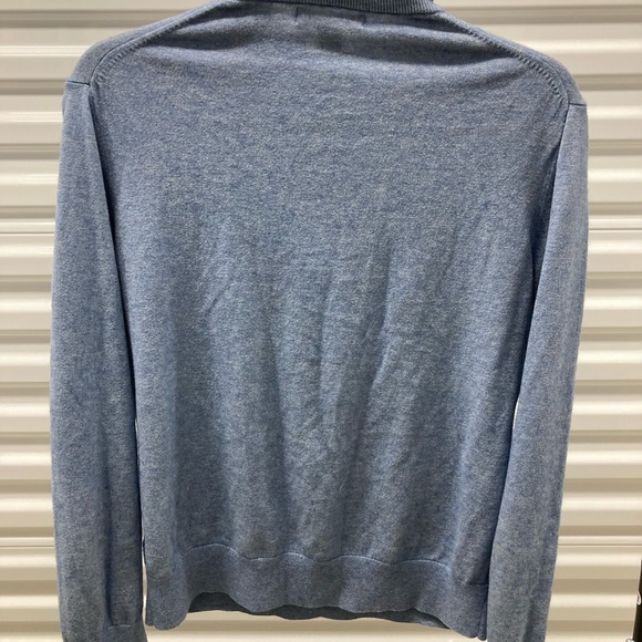 Cotton Cashmere Blend Banana Republic 1/2 Zip Blue Sweater - Picture 2 of 6